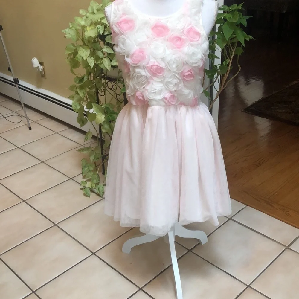 Children’s Place Rose Pink Floral Embellished Special Occasion Dress Sz 16 NWT
